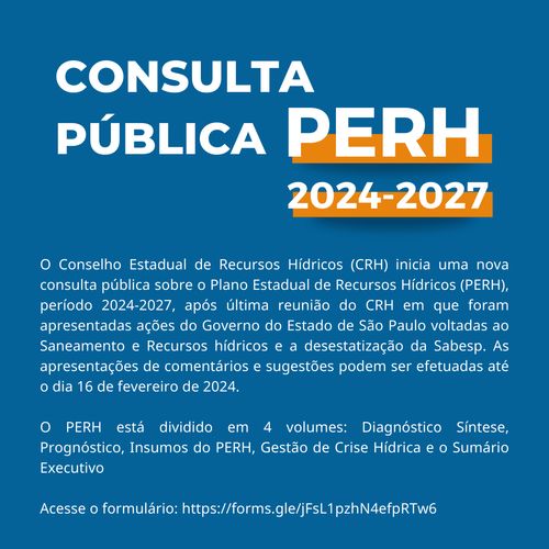 Nova Consulta Pública PERH 2024-2027